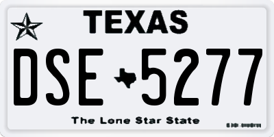 TX license plate DSE5277