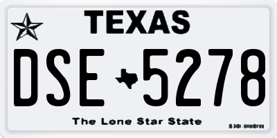 TX license plate DSE5278