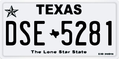 TX license plate DSE5281