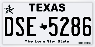 TX license plate DSE5286