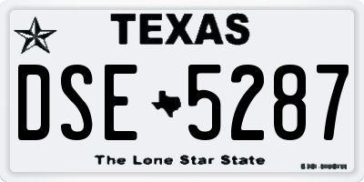 TX license plate DSE5287