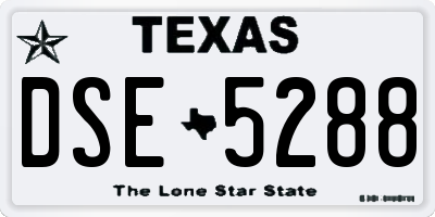 TX license plate DSE5288