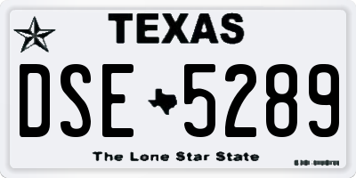 TX license plate DSE5289