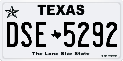 TX license plate DSE5292