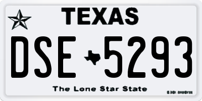 TX license plate DSE5293