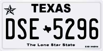 TX license plate DSE5296
