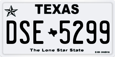 TX license plate DSE5299