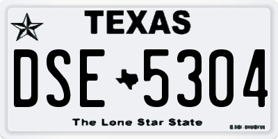TX license plate DSE5304