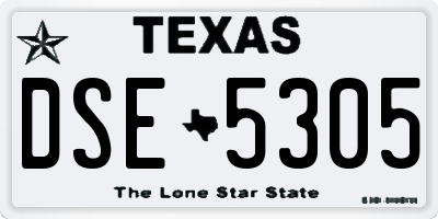 TX license plate DSE5305