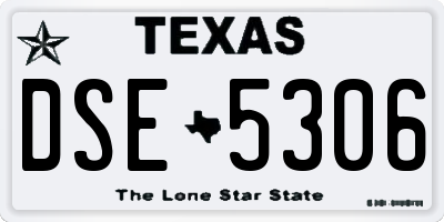 TX license plate DSE5306