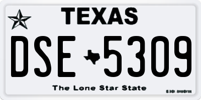 TX license plate DSE5309