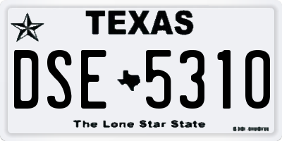 TX license plate DSE5310