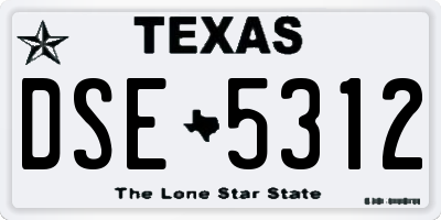 TX license plate DSE5312