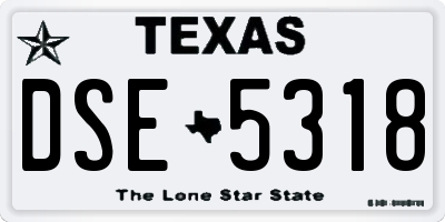 TX license plate DSE5318