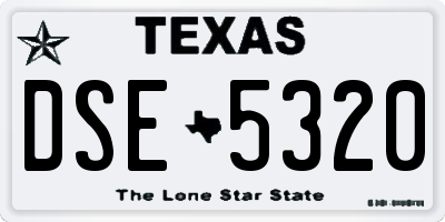 TX license plate DSE5320