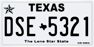 TX license plate DSE5321