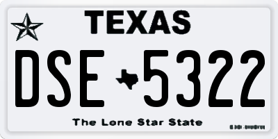 TX license plate DSE5322
