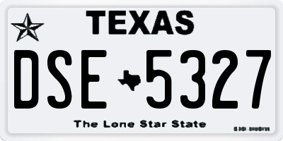 TX license plate DSE5327