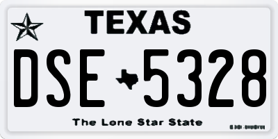 TX license plate DSE5328