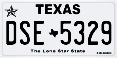 TX license plate DSE5329