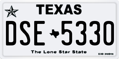 TX license plate DSE5330