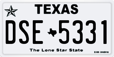 TX license plate DSE5331