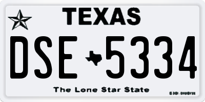 TX license plate DSE5334