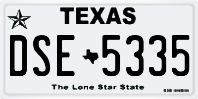 TX license plate DSE5335