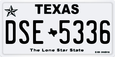 TX license plate DSE5336