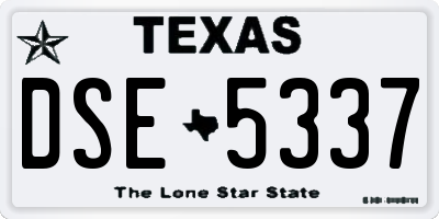 TX license plate DSE5337