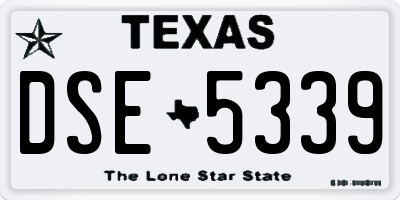 TX license plate DSE5339