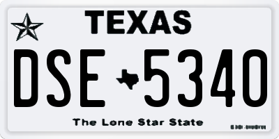 TX license plate DSE5340