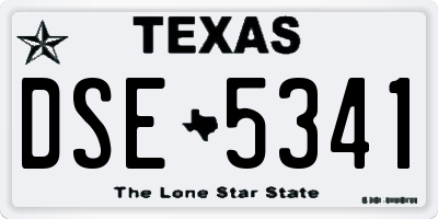 TX license plate DSE5341