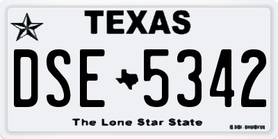 TX license plate DSE5342