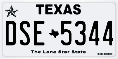 TX license plate DSE5344