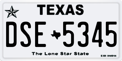 TX license plate DSE5345