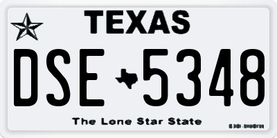 TX license plate DSE5348