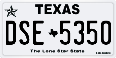 TX license plate DSE5350