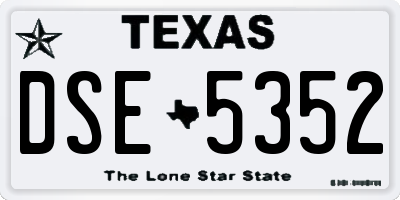 TX license plate DSE5352