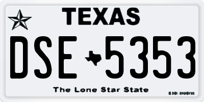 TX license plate DSE5353