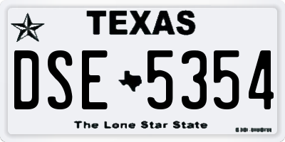 TX license plate DSE5354