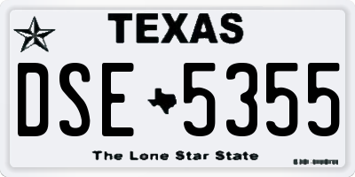 TX license plate DSE5355