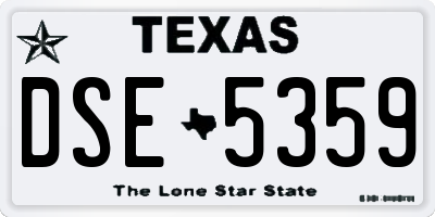 TX license plate DSE5359