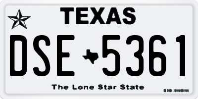 TX license plate DSE5361