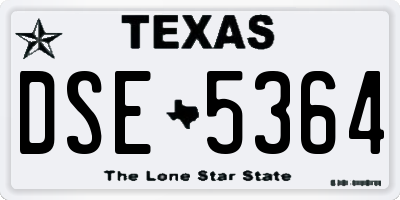 TX license plate DSE5364