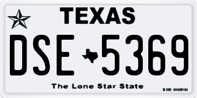 TX license plate DSE5369