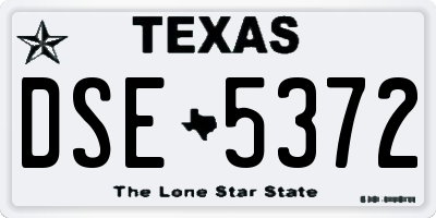TX license plate DSE5372