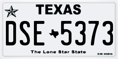 TX license plate DSE5373
