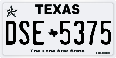 TX license plate DSE5375