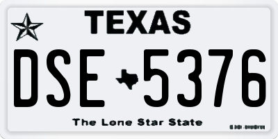 TX license plate DSE5376